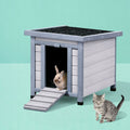 i.Pet Wooden Cat House Rabbit Hutch Shelter Condo Small Enclosure