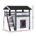 i.Pet Outdoor Cat House 77x50x73cm Wooden Shelter Rabbit Hutch