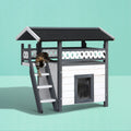 i.Pet Outdoor Cat House 77x50x73cm Wooden Shelter Rabbit Hutch