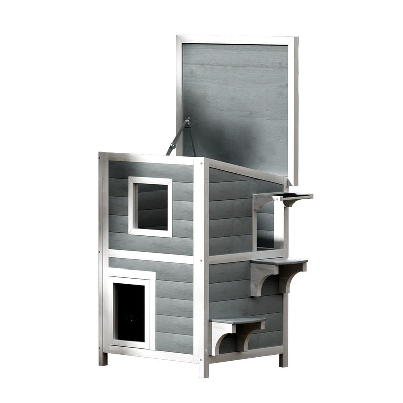 i.Pet Outdoor Cat House 56x52x82cm Wooden Shelter Hutch