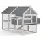i.Pet Chicken Coop Large Outdoor Rabbit Hutch Run Grey