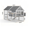 i.Pet Chicken Coop Large Outdoor Rabbit Hutch Run Grey