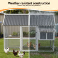 i.Pet Chicken Coop Large Outdoor Rabbit Hutch Run Grey