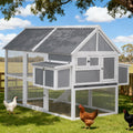 i.Pet Chicken Coop Large Outdoor Rabbit Hutch Run Grey