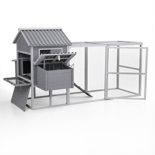 i.Pet Large Wooden Chicken Coop Rabbit Hutch Run Bunny Cage Poultry