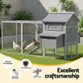 i.Pet Large Wooden Chicken Coop Rabbit Hutch Run Bunny Cage Poultry