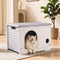 i.Pet Cat House Enclosed Shelter Plastic Nest Stackable Bench Box Outdoor Indoor Grey