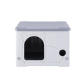 i.Pet Cat House Enclosed Shelter Plastic Nest Stackable Bench Box Outdoor Indoor Grey