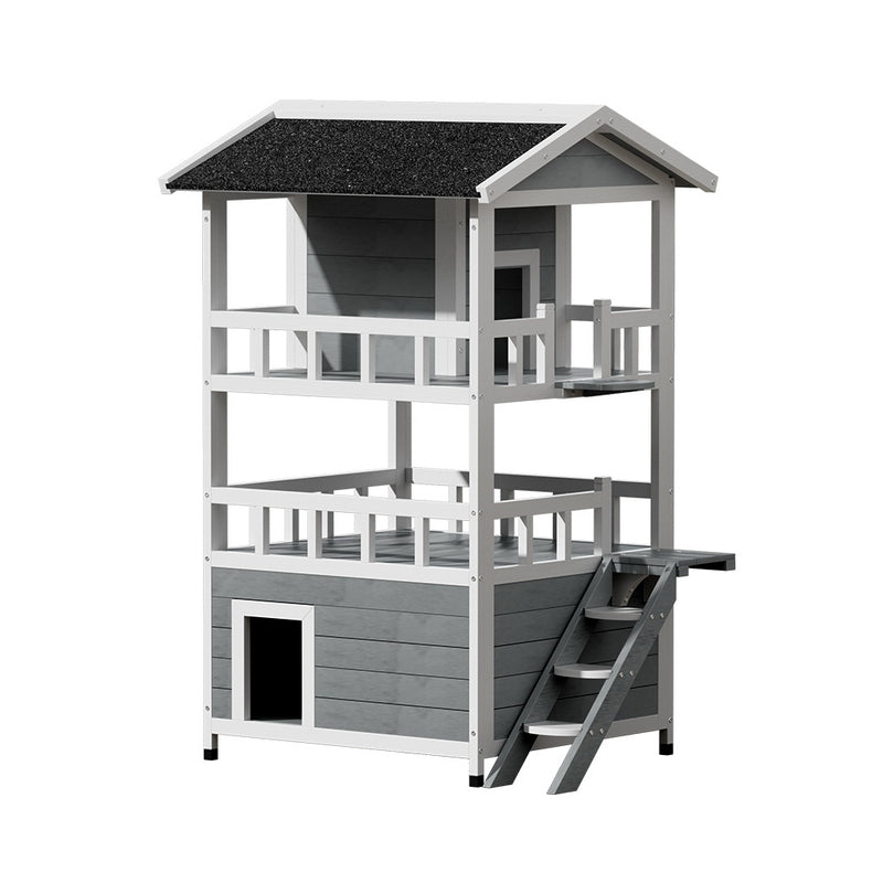 i.Pet Outdoor Cat House 72cm Wooden Shelter Rabbit Hutch Condo