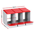i.Pet Chicken Nesting Box 3 Hole Roll Away Egg Hutch Red