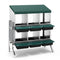 i.Pet Chicken Nesting Box 6 Holes Roll Away Metal Wall Mounted Green
