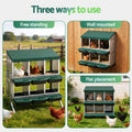 i.Pet Chicken Nesting Box 6 Holes Roll Away Metal Wall Mounted Green
