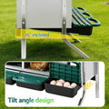 i.Pet Chicken Nesting Box 6 Holes Roll Away Metal Wall Mounted Green