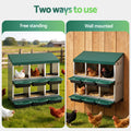 i.Pet Chicken Nesting Box 6 Holes Roll Away Metal Wall Mounted Green