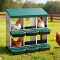 i.Pet Chicken Nesting Box 6 Holes Roll Away Metal Wall Mounted Green