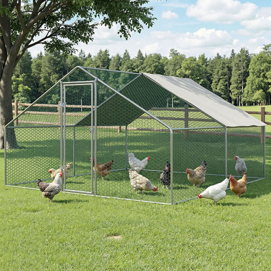 i.Pet Chicken Coop Cage 3x4x2m Galvanised Steel