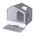 i.Pet Cat Litter Box Large Enclosed Hooded Tray Grey