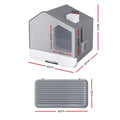 i.Pet Cat Litter Box Large Enclosed Hooded Tray Grey
