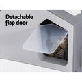 i.Pet Cat Litter Box Large Enclosed Hooded Tray Grey