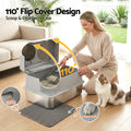 i.Pet Cat Litter Box Large Stainless Steel High Sided Odour