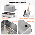 i.Pet Cat Litter Box Large Stainless Steel High Sided Odour