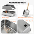 i.Pet Cat Litter Box Stainless Steel Semi-Enclosed Large Grey
