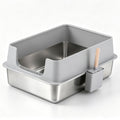 i.Pet XXL Cat Litter Box Stainless Steel Jumbo Semi-Enclosed Pet Kitty Toilet Grey