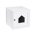 i.Pet 49x51cm Cat Litter Box Enclosure Hidden Litter Tray Cabinet White