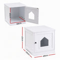 i.Pet 49x51cm Cat Litter Box Enclosure Hidden Litter Tray Cabinet White