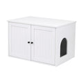 i.Pet 80x53cm Cat Litter Box Enclosure Hidden Litter Tray Cabinet Furniture White