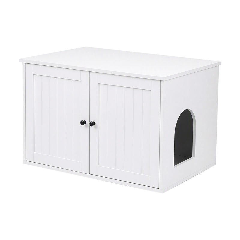 i.Pet 80x53cm Cat Litter Box Enclosure Hidden Litter Tray Cabinet Furniture White