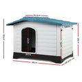 i.Pet Dog Kennel XL Blue Outdoor Plastic Puppy Pet Cabin Shelter