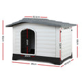 i.Pet Dog Kennel XL Extra Large Outdoor Plastic Pet Cabin Shelter Grey