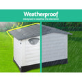 i.Pet Dog Kennel XL Extra Large Outdoor Plastic Pet Cabin Shelter Grey
