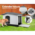 i.Pet Dog Kennel XL Extra Large Outdoor Plastic Pet Cabin Shelter Grey