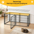i.Pet Large Dog Crate 129cm Black Playpen Puppy Pen Enclosure