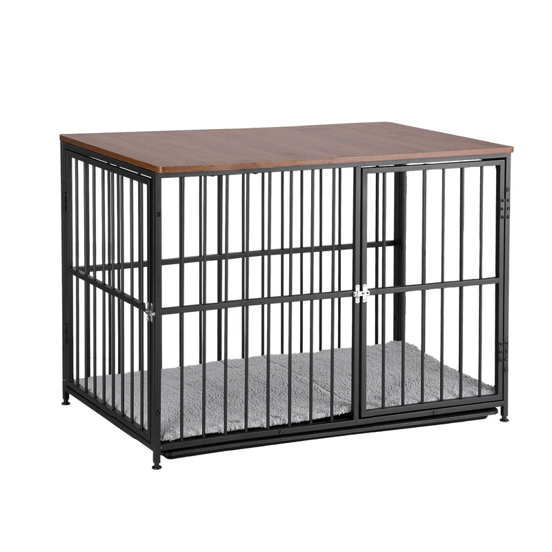 i.Pet Dog Crate Furniture 107cm Large Wooden Black Cage Puppy