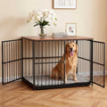 i.Pet Dog Crate Furniture 107cm Large Wooden Black Cage Puppy