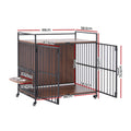 i.Pet 2-in-1 Wooden Dog Crate 99cm Pet Cage Furniture End Table Wheels Black