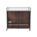 i.Pet 2-in-1 Wooden Dog Crate 99cm Pet Cage Furniture End Table Wheels Black
