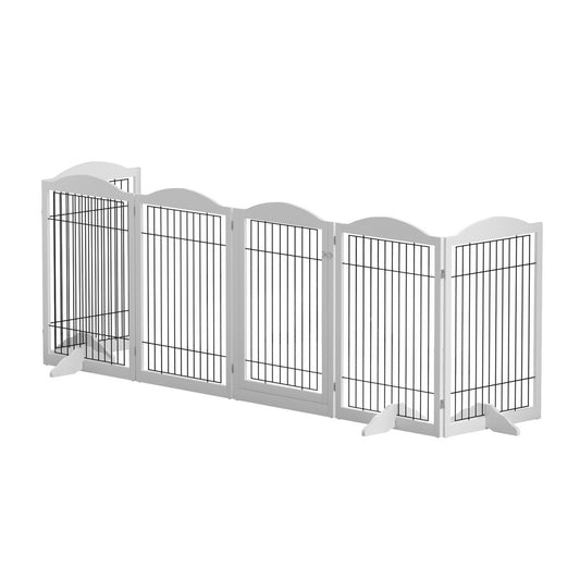 i.Pet 6 Panel Wooden Dog Playpen Pet Fence Enclosure