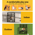 i.Pet Dog Playpen 4 Panel Plastic Pet Fence Enclosure Play Pen