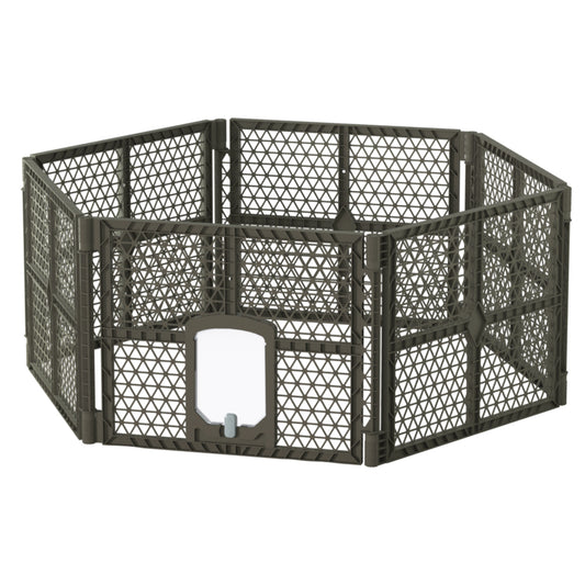 i.Pet 6 Panel Dog Playpen Enclosure Plastic Pet Fence Play Pen