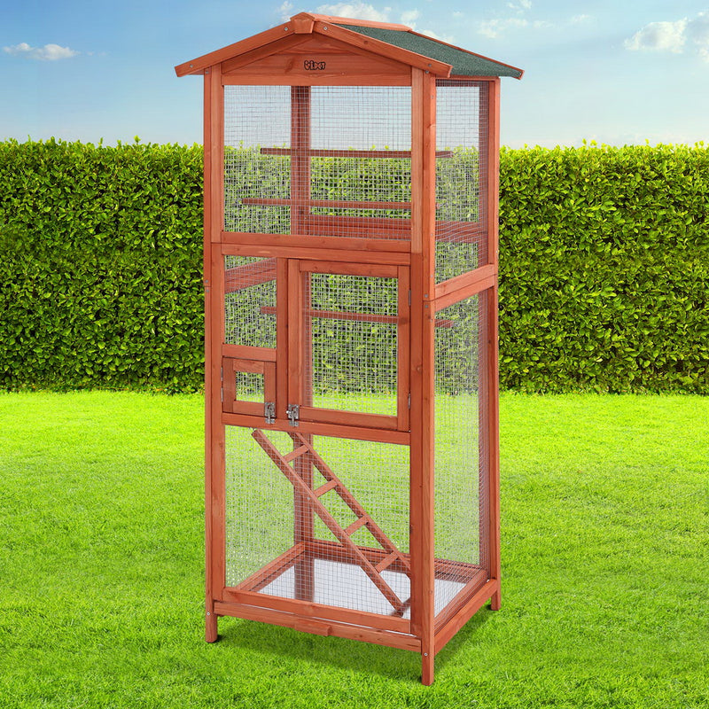 i.Pet Large Bird Cage 168cm Wooden Aviary Parrot Carrier XL