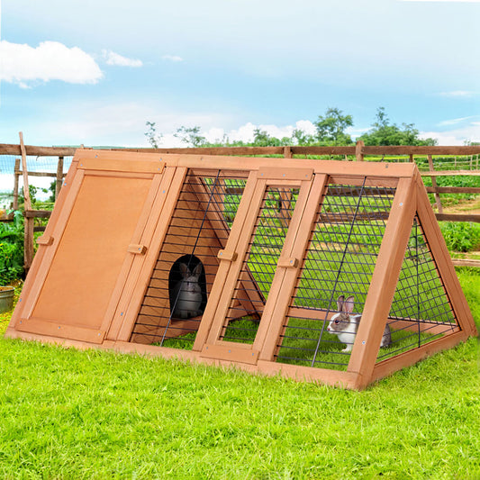 i.Pet Rabbit Hutch Chicken Coop 119cm Wooden Outdoor Cage