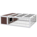 i.Pet Rabbit Hutch 124cm Chicken Coop Large Wooden Outdoor Run Cage