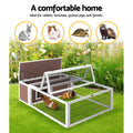 i.Pet Rabbit Hutch 124cm Chicken Coop Large Wooden Outdoor Run Cage