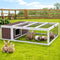 i.Pet Rabbit Hutch 124cm Chicken Coop Large Wooden Outdoor Run Cage