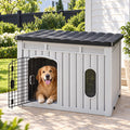 i.Pet 109cm Large Dog House Outdoor Pet Kennel with Metal Door Grey