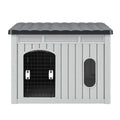 i.Pet 109cm Large Dog House Outdoor Pet Kennel with Metal Door Grey